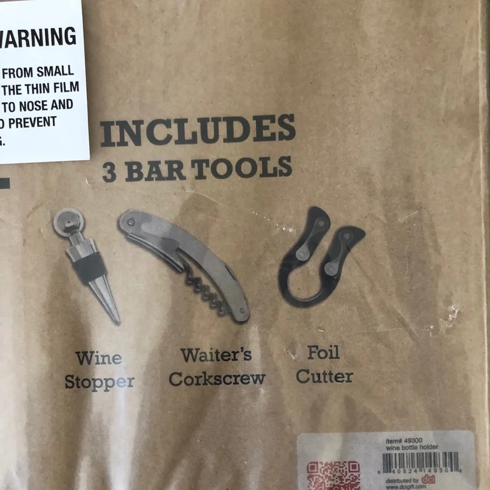 Portable countertop party Wine Bottle Rack Holder includes 3 bar tools